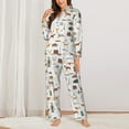 thumbnail image 2 of Pajamas for Women Sets, outdoor living Lounge Sets Long Sleeve Button Down Night Shirts Sleepwear Pjs, 2 of 6