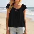 thumbnail image 6 of SwiftWear Women's Ruffle Drawstring Cute Tank Top Crew Neck Sleeveless Cami Casual Loose Fit Beach & Vacation Top​, 6 of 8