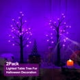thumbnail image 2 of TETOU 1pc-24inch Halloween Birch Tree Decorations with Timer,Total 24 LED Battery Operated Tabletop Artificial Black Spooky Tree Hallowe'en Decorations for Indoor Home Holiday Party-Purple, 2 of 6