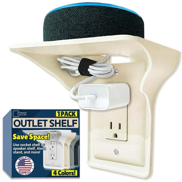 Percha eléctrica BeraTek Industries con estante Outlet Shelf con almacenamiento de cables