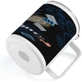 thumbnail image 5 of Alice in Wonderland 10 Oz Steel Mug, Grown Giant Girl Sitting Flying Cards and Rose Checkered Cartoon, Vacuum Insulated Leak-resistant Cup for Outdoor Hiking and Picnics, Blue and Black, 5 of 6