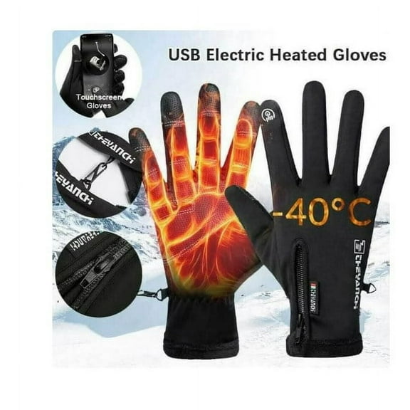 WONDBA Heated Gloves for Men Women USB Electric Touchscreen Warm Gloves for Motorcycle Skiing Skating Snow Hiking
