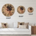 thumbnail image 4 of Designart 'Retro Girl In Golden Art Deco Geometrics II' Modern Wood Wall Clock, 4 of 5