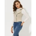 thumbnail image 3 of DARING DIVA Women's Faux Suede Female Short Jacket Outwear Vest XS Beige, 3 of 6