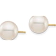 thumbnail image 2 of 14K Yellow Gold 9-10mm White Round Saltwater Akoya Cultured Pearl Stud Post Earrings Made In Canada xf683e, 2 of 5