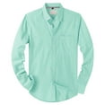 thumbnail image 2 of HOWPAY Men Dress Shirt Long Sleeve Button down Shirts Regular Fit Business Casual Stretch Solid Color Prom Wedding Lightweight Fall Outfits Mint Green XXXL, 2 of 4