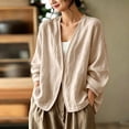 thumbnail image 6 of Kadlawus Women Fall Long Sleeve Loose Cardigan Open Front Casual Knit Shawl Wrap Cozy Soft Flowy for Daily Office Weekend Travel, Beige M, 6 of 9