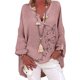 thumbnail image 2 of Puntoco Tallas grandes Mujer Casual Manga larga Estampado floral Camisa suelta con cuello en V Blusa top Puntoco Puntoco-3837, 2 of 3
