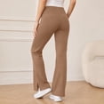 thumbnail image 5 of CBASIHI Womens Flare Leggings with Pockets Stretchy Elastic Waist Workout Fleece Lined Yoga Pants Khaki XL, 5 of 9