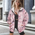 thumbnail image 6 of Yuyamidu Cherry Blossom Hoodie Sweat Shirts for Womens Zip Up Hoodies Oversized Sweatshirt with Pockets Womens Jackets Casual Long Sleeve Round Neck Sweatshirt 2XL, 6 of 7