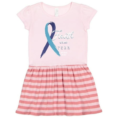

Inktastic Faith over Fear Hydrocephalus Awareness with Blue Ribbon Gift Toddler Girl Dress