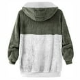 thumbnail image 5 of Admvng Coats for Women Plus Size Patchwork Zipper Open Front Long Sleeve Hooded Loose Outerwear with Pockets Jacket for Fall Winter S-5XL, 5 of 5