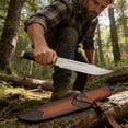 thumbnail image 6 of SZCO 18" Monster Bowie Knife with Leather Stacked Handle, Utility Knife Stainless Steel Blade & Leather Sheath, 6 of 7