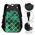 thumbnail image 3 of Pofeuu Green Mosaic Glass Print Storage Laptop Backpack with USB Charging Port[Water Resistant] College Computer Bookbag Fits, 3 of 7