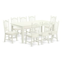 East West Furniture Logan 9 Piece Sheaf Dining Table Set