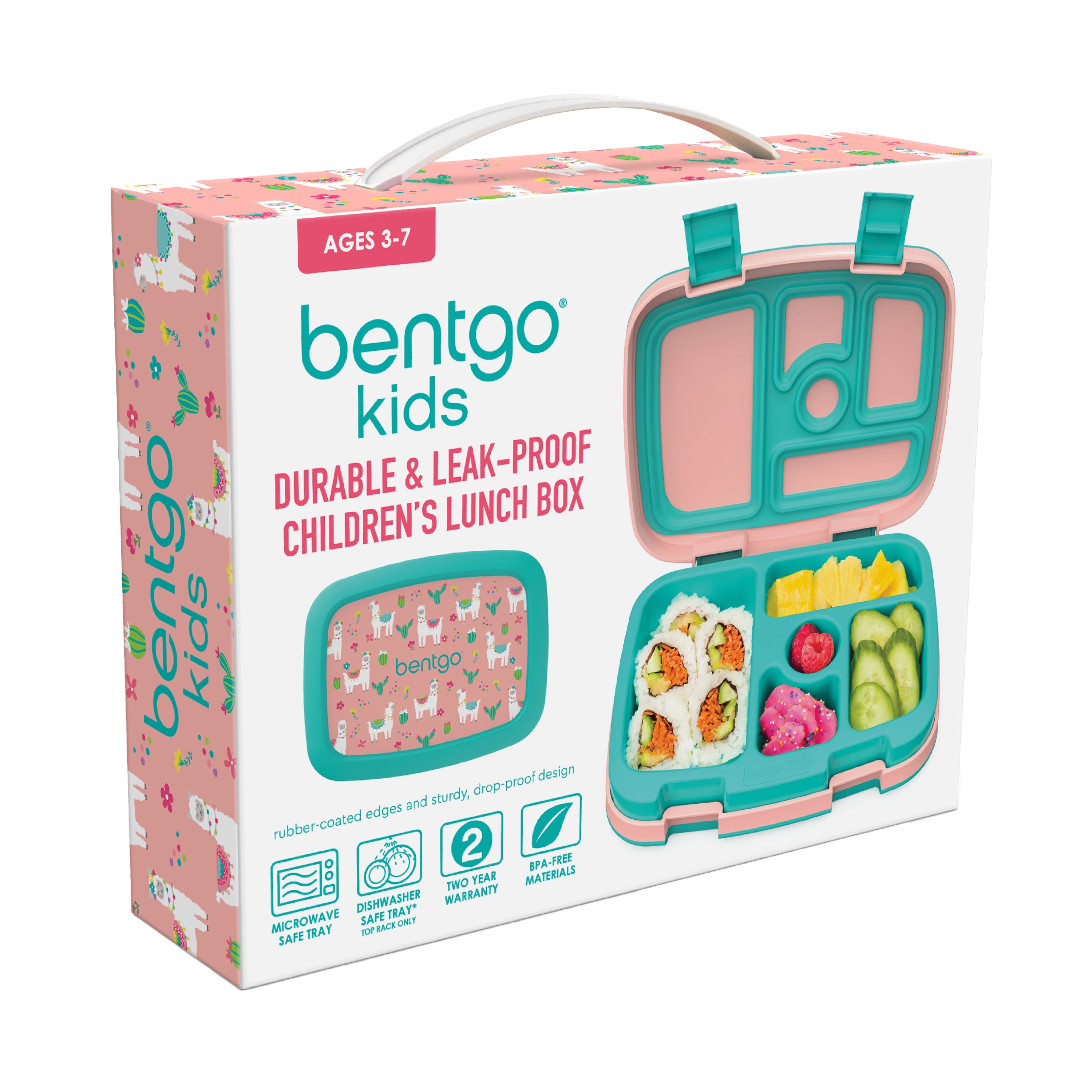 Pawtong Kids Leak-proof Bento Lunch Box with Removable Tritan Tray, Prints  Lunch Food Containers with 4 Compartment, BPA-Free, Dishwasher Safe