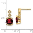 thumbnail image 4 of Auriga Fine Jewelry 14K Yellow Gold Cushion Garnet and Diamond Stud Earrings for Women, 4 of 6