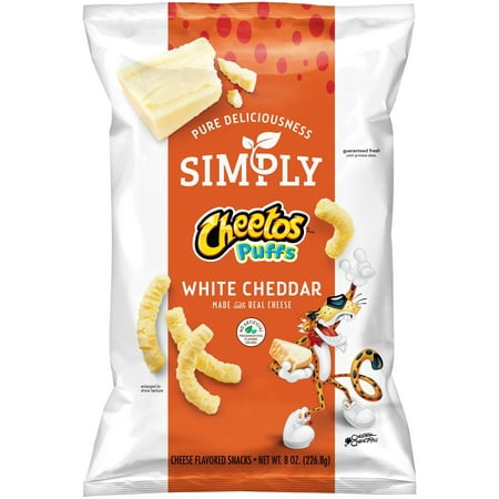 (3 pack) (3 Pack) Simply Cheetos Puffs Cheese Flavored Snacks, White Cheddar, 8 Oz