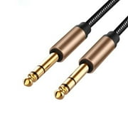 Veecome 6.5mm Jack Male to Male Audio Cable 6FT Nylon Braided AUX Wire Cord for Guitar Mixer Amplifier
