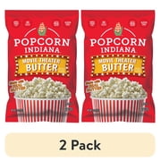 (2 pack) Popcorn Indiana Original Crispy Crunch Real Butter Movie Theater Pop Corn Value Size, 5.5 oz