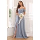 thumbnail image 3 of Vestido de dama de honor Sukleet Champagne con hombros descubiertos y chifón, 3 of 7