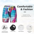 thumbnail image 3 of Bingfone Tropical Flamingo Summer for Men's Double Layer Swimming Trunks with Lining, Drawstring Style with Pockets Beach Shorts Men's Swimsuit-3X-Large, 3 of 6