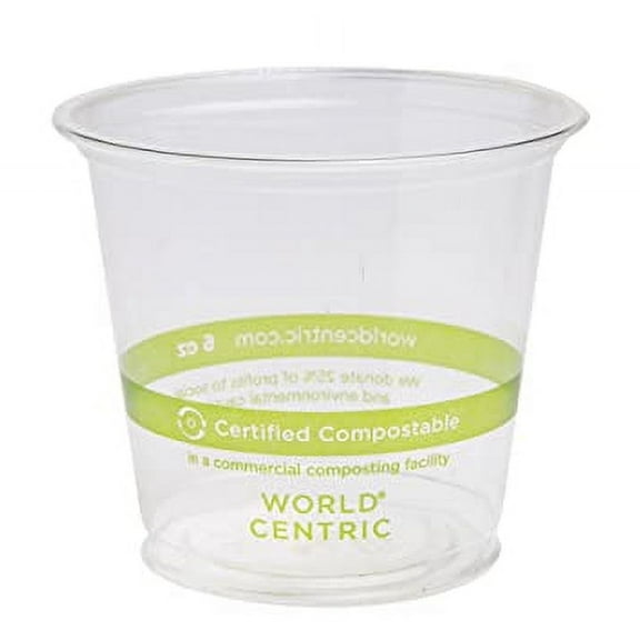 World Centric's 100% Biodegradable, 100% Compostable PLA 6oz Cold Cup (Package of 400)