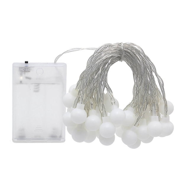 Cadena de luces multicolor con bolas esmeriladas de 6 m y 40 luces, brillo constante
