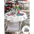 thumbnail image 4 of Outdoor Tablecloth with Umbrella Hole and Zipper, Tropical Plants Round Table Cloth 60 Inch Waterproof Tablecloth, Country Summer Botanical Cactus Plants Picnic Table Cover for Patio Camping, 4 of 7