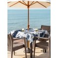thumbnail image 3 of Outdoor Tablecloth with Umbrella Hole for Patio/Picnic/Party/Camping, Navy Blue Starfish Waterproof Table Cloth Square Cover Washable, Summer Coastal Modern Ocean (54"x 54"), 3 of 9