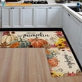 thumbnail image 4 of Hello Fall Kitchen Mat Set of 2, Thanksgiving Pumpkin Kitchen Rug, Holiday Creative Decorative Anti Fatigue Waterproof Stain Resistant Floor Rug Non Slip Cushioned Floor Mat - 17x29 and 17x47 Inch, 4 of 6