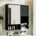 thumbnail image 2 of Euroco Wall-Mounted Bathroom Mirror Cabinet, Adjustable Shelf, Waterproof MDF, Space-Saving Medicine Cabinet with Storage for Bathroom, Bedroom or Over Toilet, 27"x23.6", 2 of 9