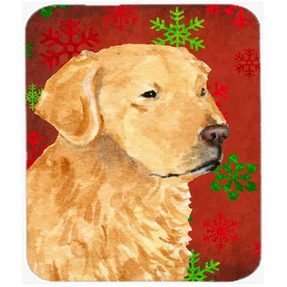 Golden Retriever Red Green Snowflakes Christmas Mouse Pad, Hot Pad or Trivet