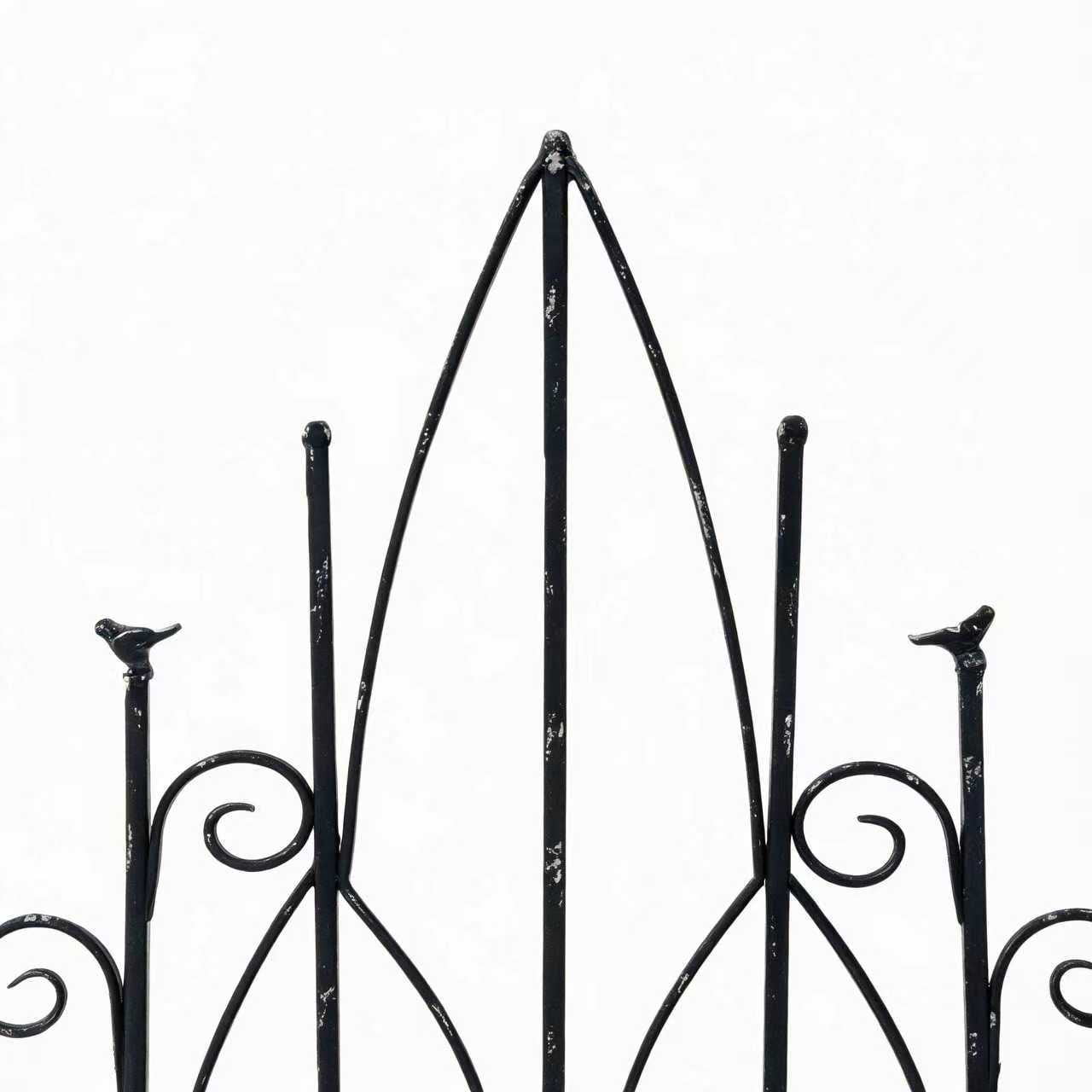 CQSXDA Iron Garden Fence with Vintage Finish 19.69 Inch x 67.72 Inch Decorative Panels for Outdoor Pathway Protection