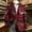 Red#49, variant on Yteetum Christmas Blazer for Men Oversized Corduroy Christmas Printed Notch Lapel Single Breasted Suit Jackets Mens Xmas Print Holiday Party Turndown Blazers Button Slim Fits Business Office Blazers