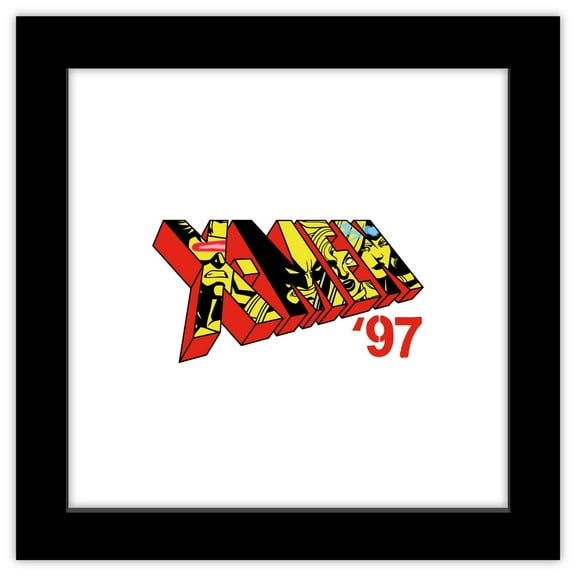 Gallery Pops Marvel X-Men '97 - X-Men 3D Logo Wall Art, Black Framed Version, 12" x 12"