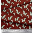 thumbnail image 2 of Soimoi Red Cotton Poplin Fabric Artistic Banana Leaves Fabric Prints By Yard 56 Inch Wide, 2 of 3