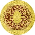 thumbnail image 1 of Ahgly Company Indoor Round Medallion Yellow Traditional Area Rugs, 8' Round, 1 of 4