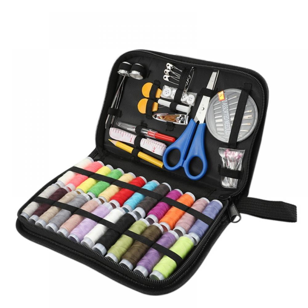 128Pc Travel Home Sewing Kit Case Needle Thread Tape Scissor Button Set Portable 
