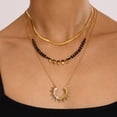 thumbnail image 3 of Sunyuer Women's Vintage-Inspired Multi-Layered Necklace - Stainless Steel with Zirconia & Crystal Sunflower Pendant, Durable & Stylish, 3 of 7