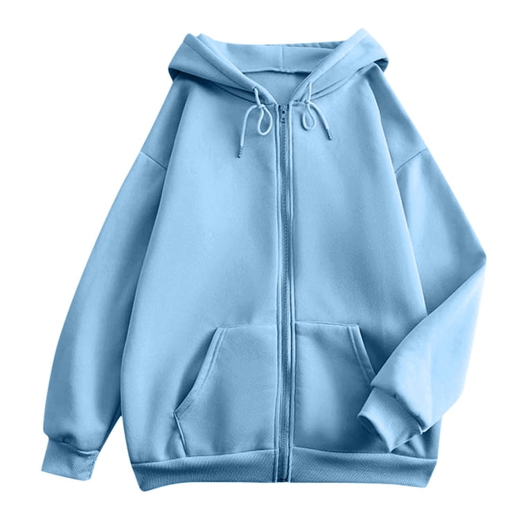 Lumtrix Zip Up Hoodie Women Y2k Oversized Sweatshirt Casual Long