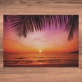 thumbnail image 5 of Ambesonne Tropical Jigsaw Puzzle Durable Cardboard, Coconut Palm Tree Leaf, 1000 pcs, Pink Orange, 5 of 5