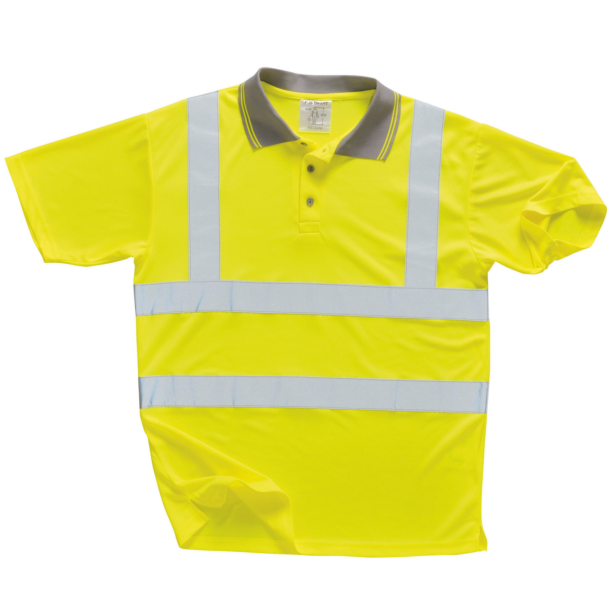 Portwest Hi Vis Short Sleeve Polo Shirt Safety Site Premium Work Wear  S477 