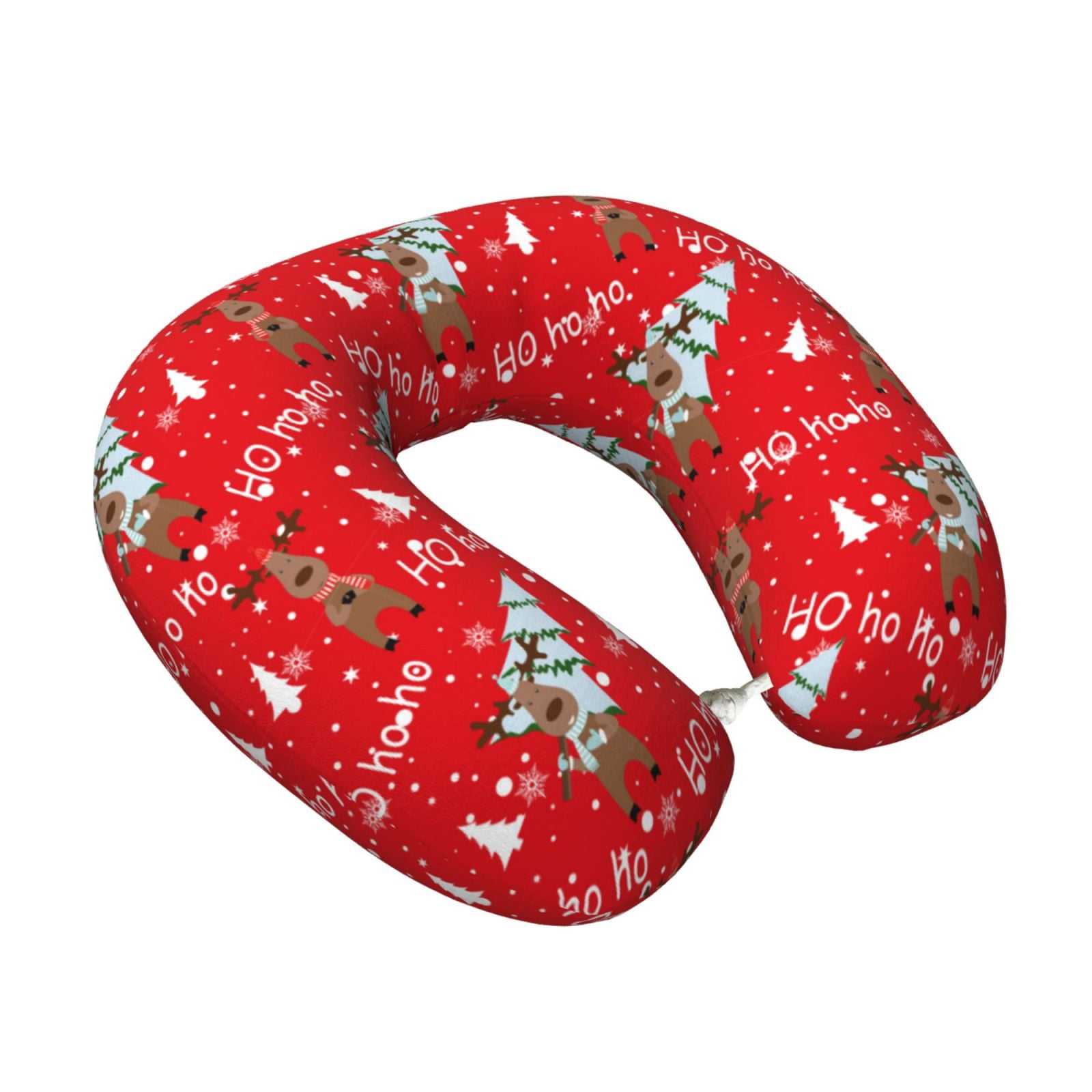 Xecao Christmas Deer 1 Print Memory Foam Cervical Neck Pillow Versatile U-Shaped Pillows for Home,Office,Camping,Travelling,Soft Washable Cover