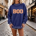 thumbnail image 2 of Women Polka Dot Mockneck Sweatshirt Preppy Oversized Graphic Loose Sweatshirt Y2k Long Sleeve Pullover Top XL, 2 of 5