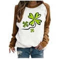 thumbnail image 1 of Besolor Chandails de la Saint-Patrick pour Femmes à Manches Longues avec Trèfle, Col Rond, Tunique de Vacances, 1 of 4
