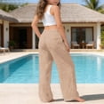 thumbnail image 7 of LIIPEE Casual Pants For Girls Solid Color Drawstring Waist Baggy Wide Leg Pants Kids Lightweight Breathable Soft Everyday Trousers,14-15 Years, 7 of 7
