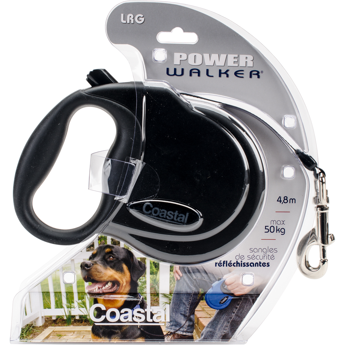 Power Walker 16' Retractable Dog Leash LargeBlack Walmart Canada