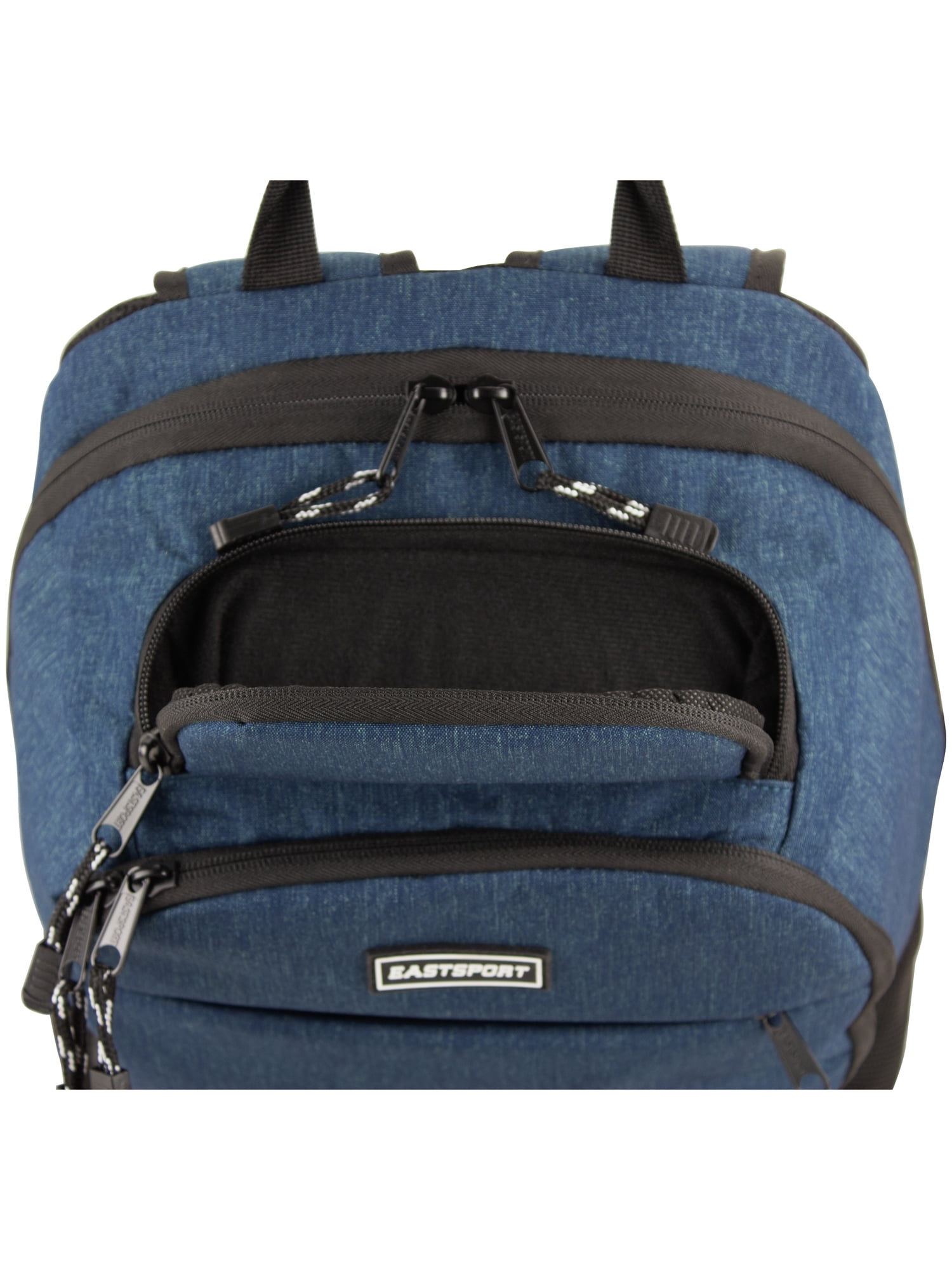 Eastsport Unisex 17" Platinum Lifestyle Dome Backpack with Protective Sunglasses Pocket, Teal Heather Chambray