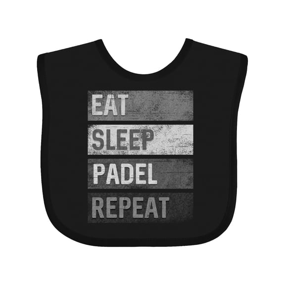 Inktastic Eat Sleep Padel Repeat Boys or Girls Baby Bib